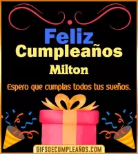 GIF Mensaje de cumpleaños Milton